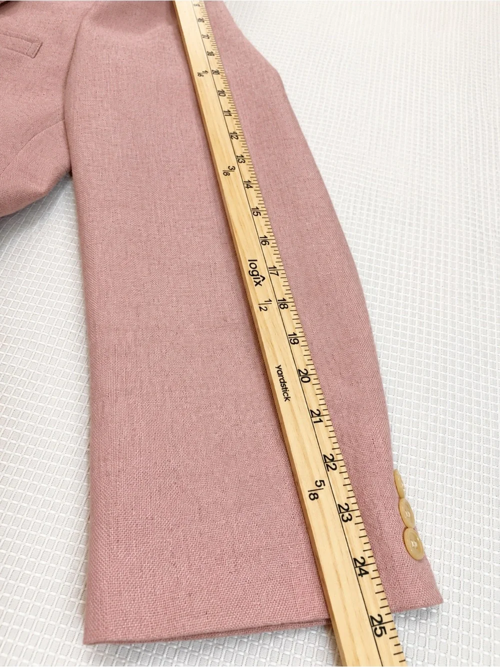 Vtg 70s Summer Slub Linen Blend Blazer Mens 44L Patch Pockets Preppy Pink